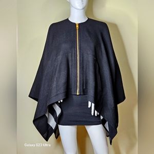 Burberry 100%Wool black Cape Women